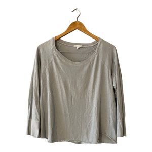 James Perse Women’s T-Shirt Long Sleeve Tee 100% Cotton Baby Blue 3
